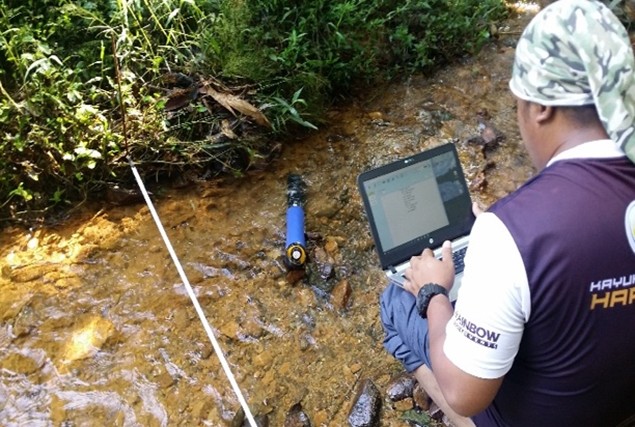 Water sampling and stream gauging